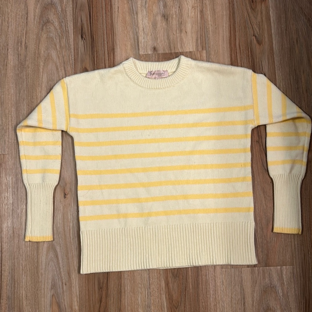Philosophy yellow striped sweater